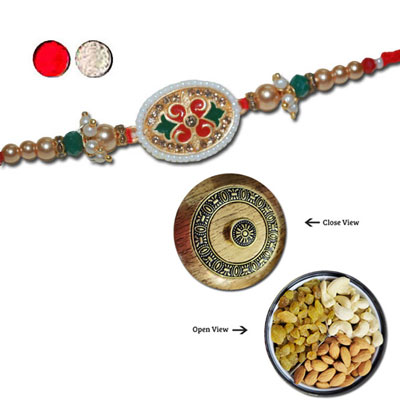 "RAKHIS -AD 4290 A (Single Rakhi), Magna Junior Dry Fruit Box - Code DFB1000 - Click here to View more details about this Product